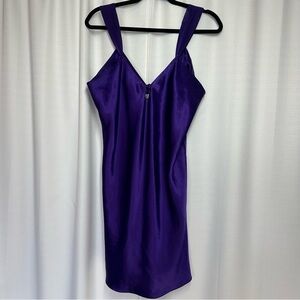 Erika Taylor Slip Dress Vintage Chemise Gown M Nightie Purple Satin Sleep Sexy